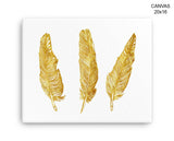 Gold Print, Beautiful Wall Art with Frame and Canvas options available Feathers Decor