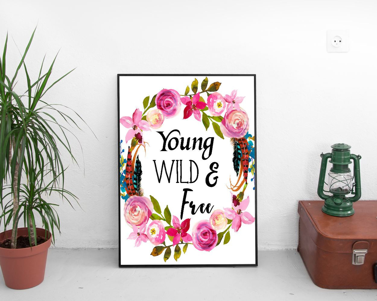 Wall Art Young Wild And Free Digital Print Young Wild And Free Poster Art Young Wild And Free Wall Art Print Young Wild And Free Kids Room - Digital Download