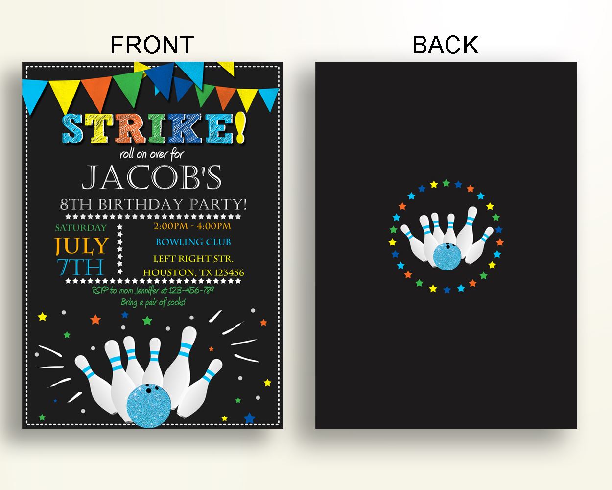 Bowling Party Birthday Invitation Bowling Party Birthday Party Invitation Bowling Party Birthday Party Bowling Party Invitation Boy 2QJSM - Digital Product