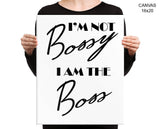 Boss Bossy Print, Beautiful Wall Art with Frame and Canvas options available Kitchen Decor