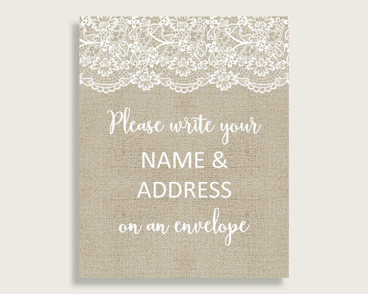 Addressing Sign Bridal Shower Addressing Sign Burlap And Lace Bridal Shower Addressing Sign Bridal Shower Burlap And Lace Addressing NR0BX