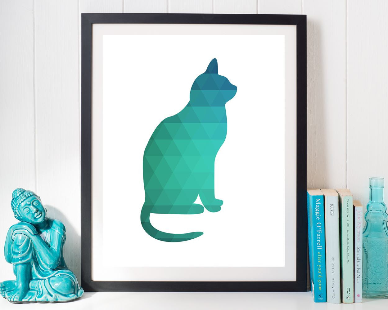 Wall Decor Cat Printable Geometric Prints Cat Sign Geometric Living Room Art Geometric Living Room Print Cat Printable Art Cat geometric art - Digital Download