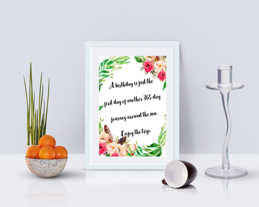 Wall Art Birthday Digital Print Birthday Poster Art Birthday Wall Art Print Birthday  Wall Decor Birthday jurney print birthday printable - Digital Download