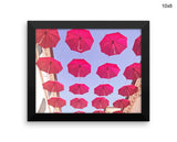 Red Umbrella Print, Beautiful Wall Art with Frame and Canvas options available Photography Decor