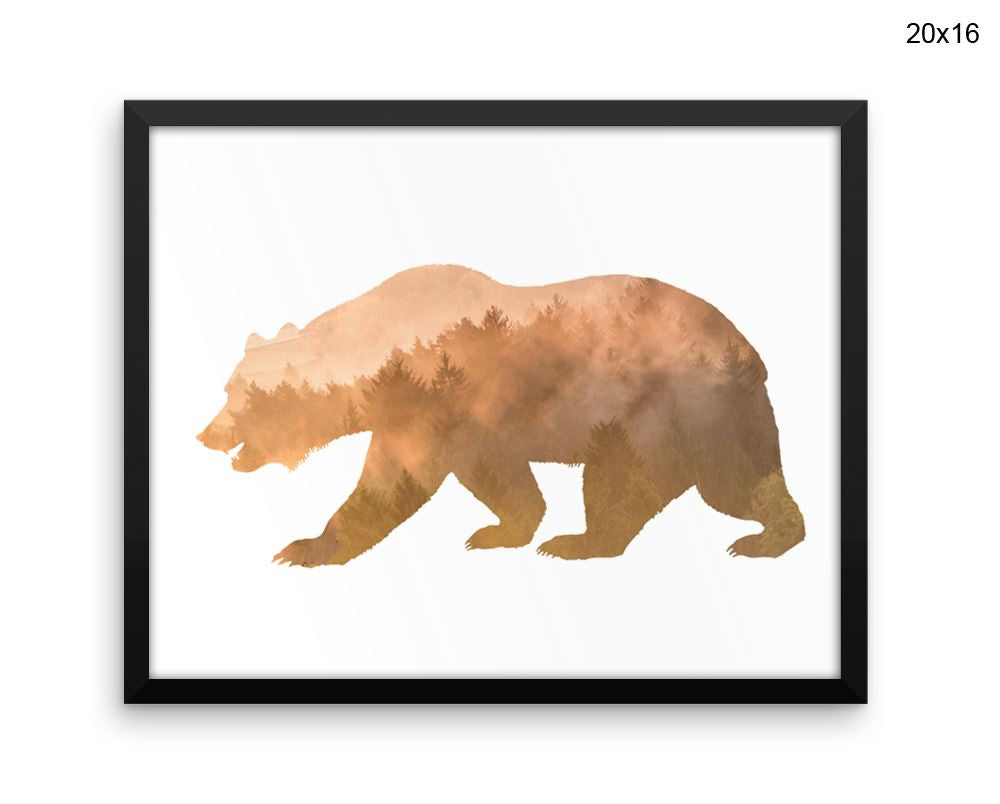 Bear Forest Print, Beautiful Wall Art with Frame and Canvas options available  Decor