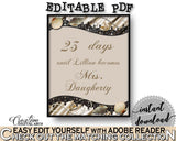 Brown And Beige Seashells And Pearls Bridal Shower Theme: Days Until Becomes - bridal sign, classy shower theme, party organization - 65924 - Digital Product