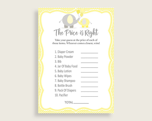 Price Is Right Baby Shower Price Is Right Yellow Baby Shower Price Is Right Baby Shower Elephant Price Is Right Yellow Gray prints W6ZPZ