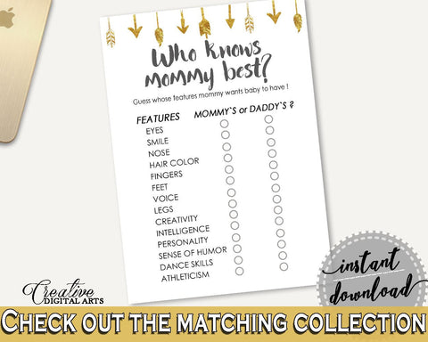 Who Knows Mommy Best Baby Shower Who Knows Mommy Best Gold Arrows Baby Shower Who Knows Mommy Best Baby Shower Gold Arrows Who Knows I60OO - Digital Product