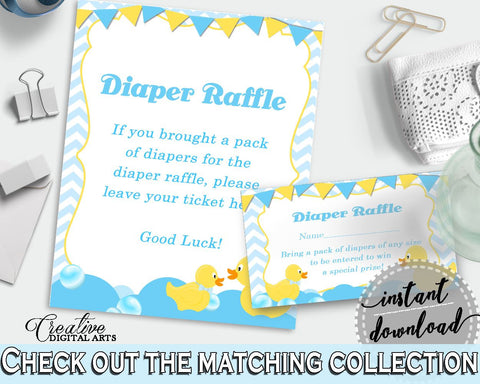 Blue And Mint Shower Donald Duck Diaper Raffle Card Bring Diapers DIAPER RAFFLE, Party Organization, Party Supplies, Pdf Jpg - rd002 - Digital Product