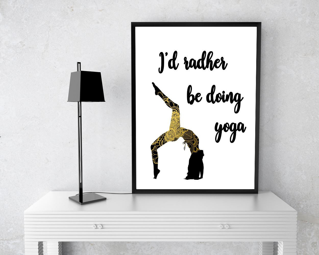 Wall Decor Pose Printable Yoga Prints Pose Sign Yoga  Printable Art Pose motivational quote yoga poster yoga wall decor black gold - Digital Download