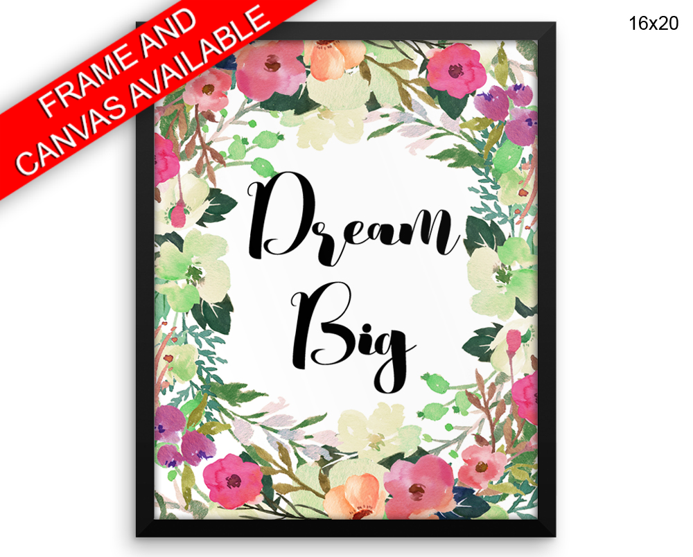 Dream Print, Beautiful Wall Art with Frame and Canvas options available Nursery Decor