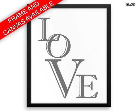 Love Print, Beautiful Wall Art with Frame and Canvas options available Bedroom Decor