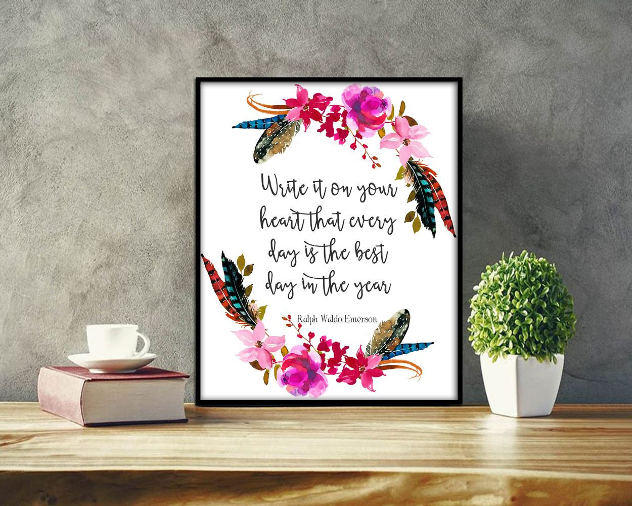 Wall Art Ralph Waldo Emerson Digital Print Ralph Waldo Emerson Poster Art Ralph Waldo Emerson Wall Art Print Ralph Waldo Emerson Heart Quote - Digital Download