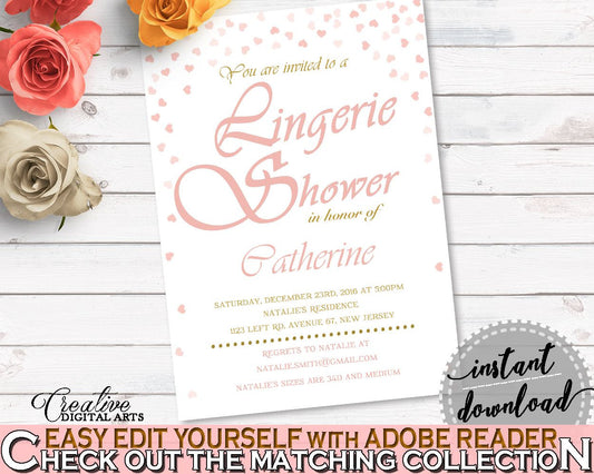 Lingerie Shower Invitation Bridal Shower Lingerie Shower Invitation Pink And Gold Bridal Shower Lingerie Shower Invitation Bridal XZCNH - Digital Product