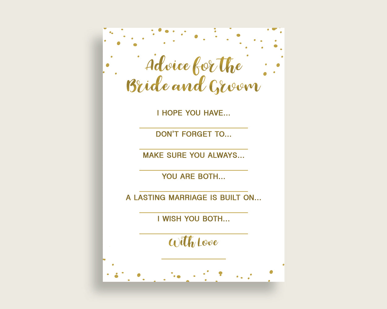 Advice Bridal Shower Advice Gold Bridal Shower Advice Bridal Shower Gold Advice Gold White party theme party organization pdf jpg G2ZNX