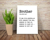 Definition Prints Wall Art Brother Digital Download Definition Dictionary Art Brother Dictionary Print Definition Instant Download Brother - Digital Download
