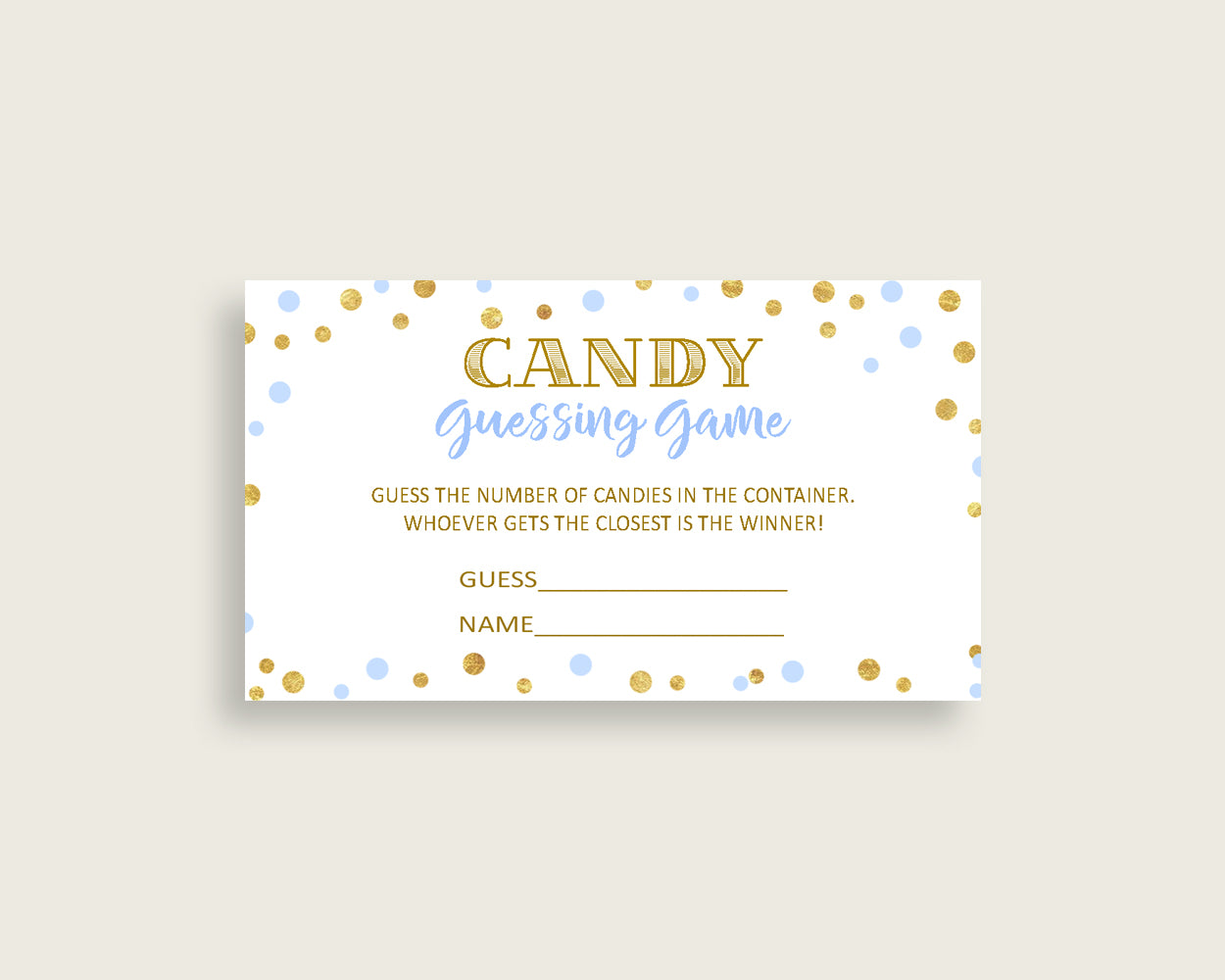 Candy Guessing Baby Shower Candy Guessing Confetti Baby Shower Candy Guessing Blue Gold Baby Shower Confetti Candy Guessing pdf jpg cb001