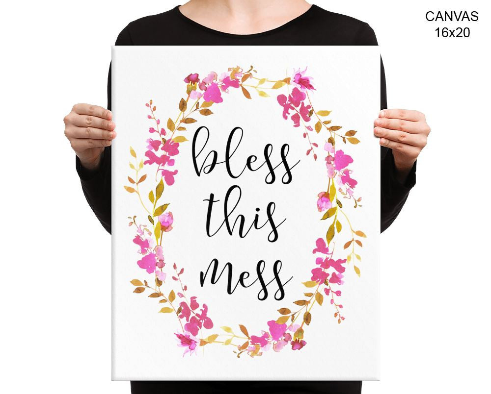 Bless This Mess Print, Beautiful Wall Art with Frame and Canvas options available Kitchen Decor