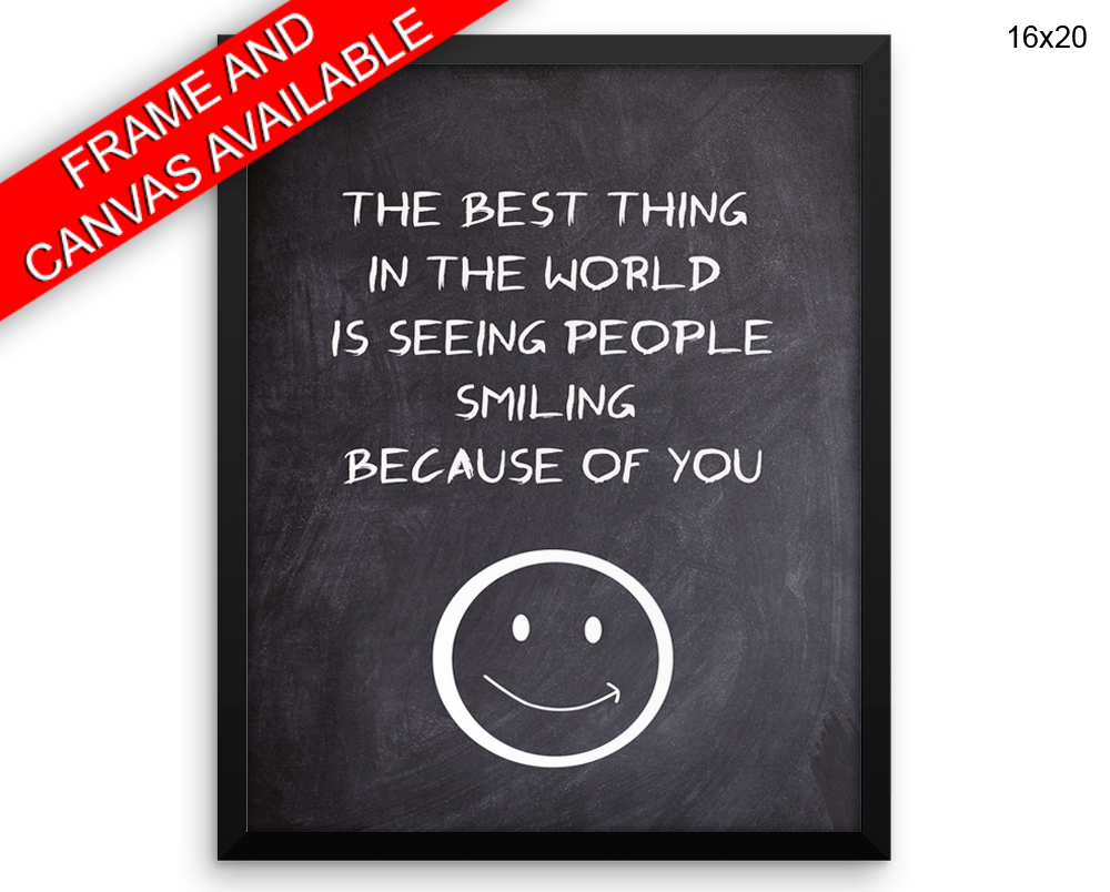 Smiling Print, Beautiful Wall Art with Frame and Canvas options available Inspirational Decor