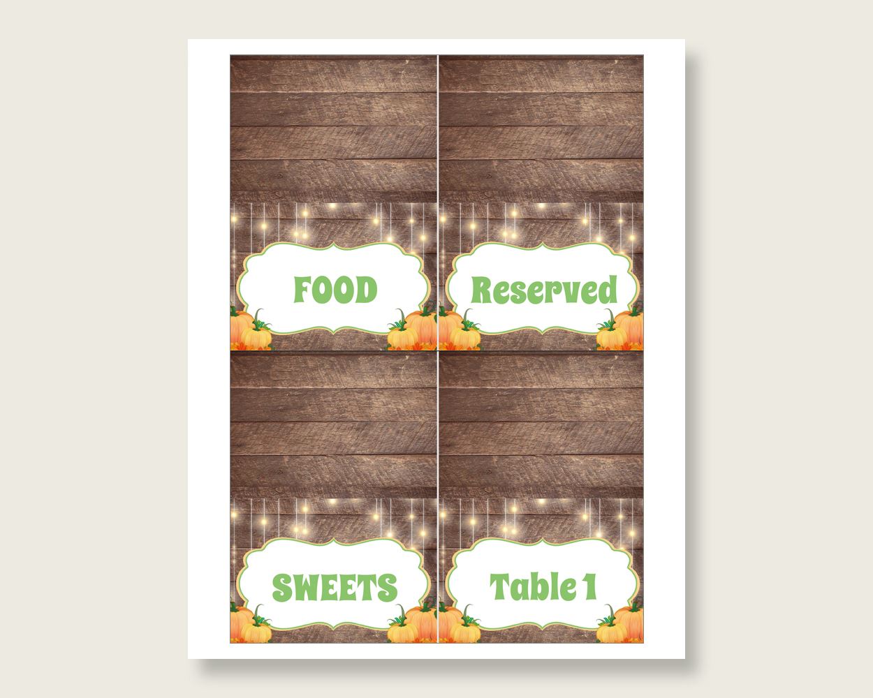 Food Tents Baby Shower Food Tents Autumn Baby Shower Food Tents Baby Shower Autumn Food Tents Brown Orange instant download pdf jpg 0QDR3 - Digital Product