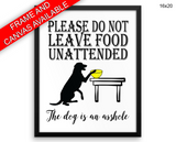 Asshole Dog Print, Beautiful Wall Art with Frame and Canvas options available Living Room Decor