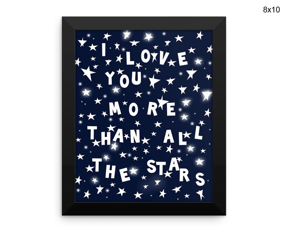 Blue Stars Print, Beautiful Wall Art with Frame and Canvas options available Nursery Decor