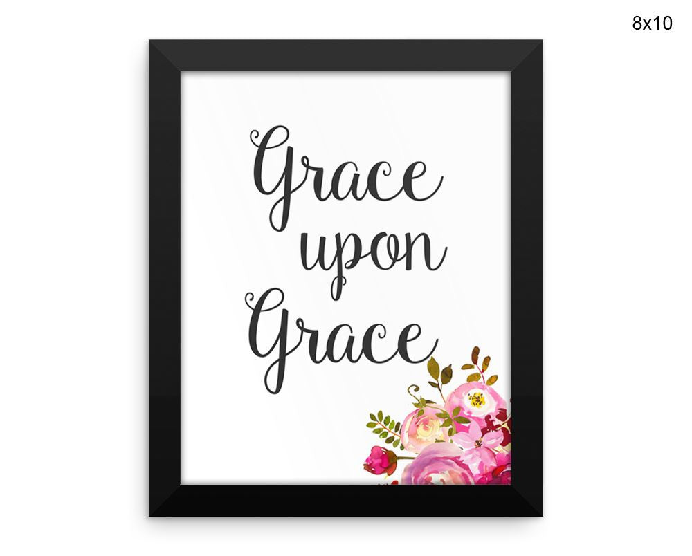 Grace Upon Grace Print, Beautiful Wall Art with Frame and Canvas options available Inspirational