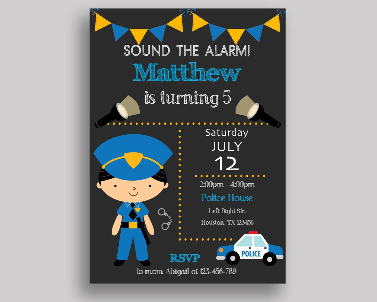 Police Birthday Invitation Police Birthday Party Invitation Police Birthday Party Police Invitation Boy freeze, law and order 9R2G3 - Digital Product