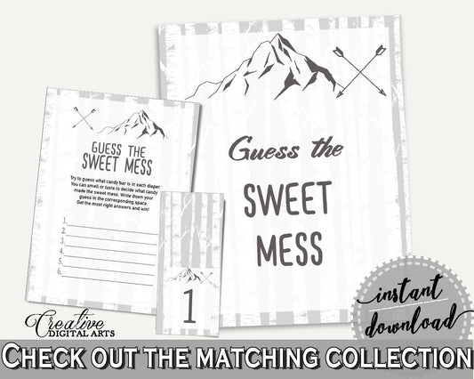 Sweet Mess Baby Shower Sweet Mess Adventure Mountain Baby Shower Sweet Mess Gray White Baby Shower Adventure Mountain Sweet Mess party S67CJ - Digital Product