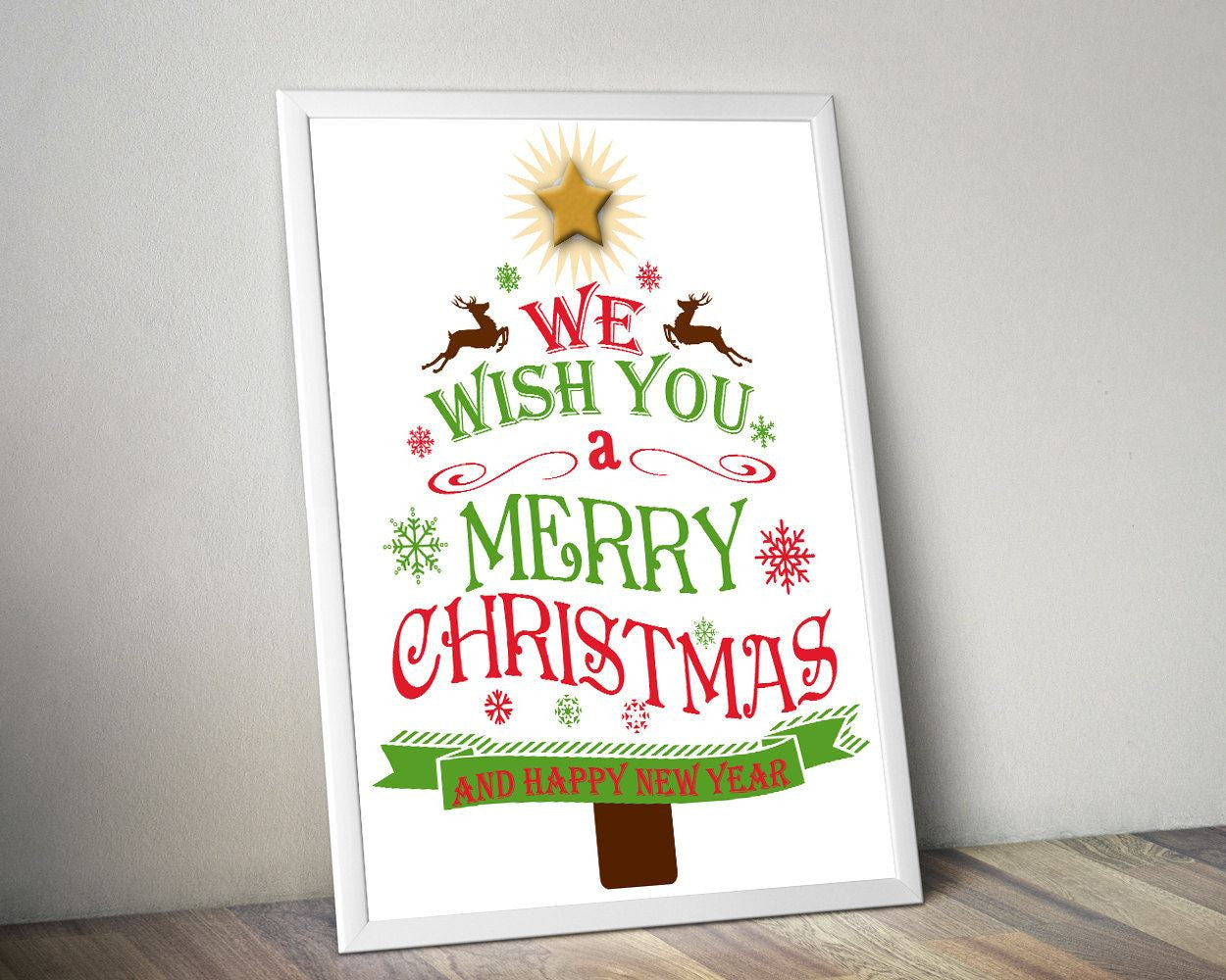 Wall Art Merry Christmas Digital Print Merry Christmas Poster Art Merry Christmas Wall Art Print Merry Christmas Christmas Art Merry tree - Digital Download