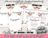 Bohemian Flowers Bridal Shower Engagement Party Invitation Editable in Pink And Red, editable pdf, floral boho, prints, party décor - 06D7T - Digital Product