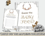 Baby Food Guessing Baby Shower Baby Food Guessing Deer Baby Shower Baby Food Guessing Baby Shower Deer Baby Food Guessing Gray Brown Z20R3 - Digital Product