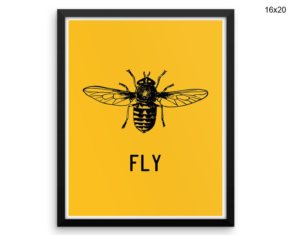 Fly Print, Beautiful Wall Art with Frame and Canvas options available Home Decor