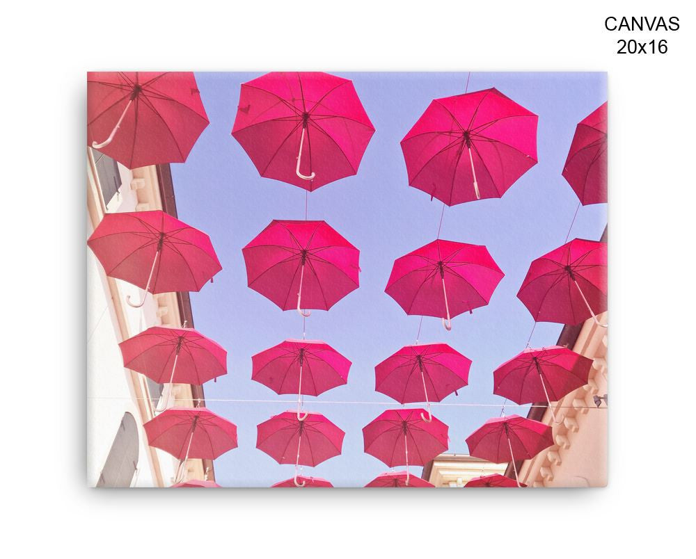 Red Umbrella Print, Beautiful Wall Art with Frame and Canvas options available Photography Decor