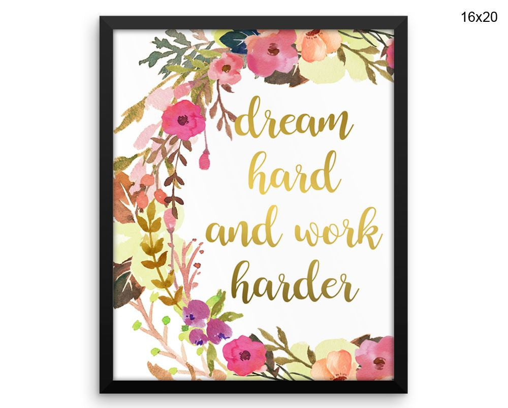 Work Print, Beautiful Wall Art with Frame and Canvas options available Motivation Decor