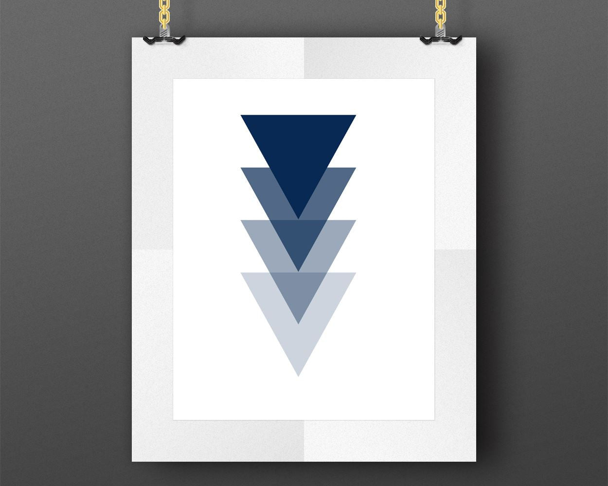 Wall Art Triangle Digital Print Triangle Poster Art Triangle Wall Art Print Triangle  Wall Decor Triangle blue geometric geometric print - Digital Download