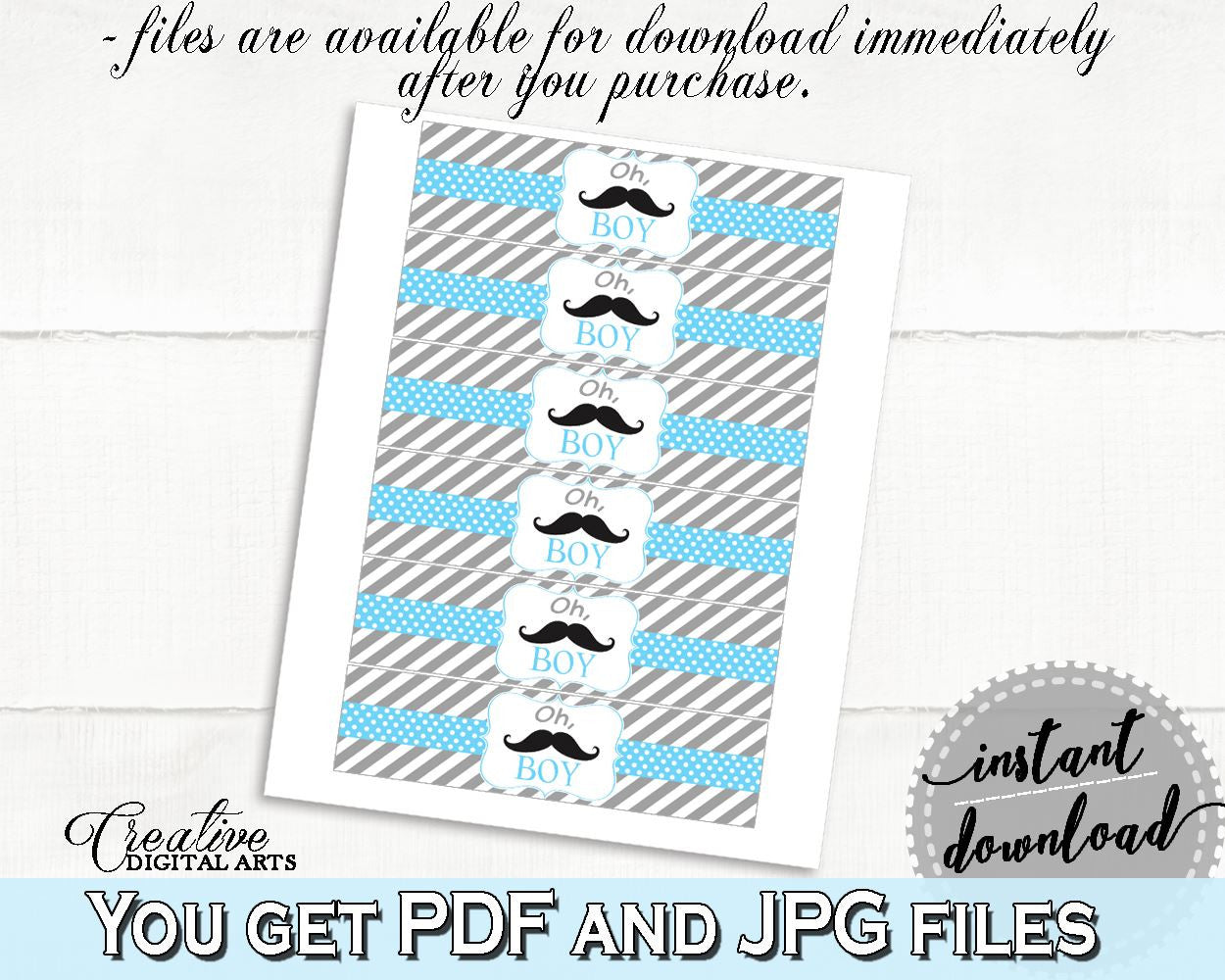 Napkin Rings, Baby Shower Napkin Rings, Mustache Baby Shower Napkin Rings, Baby Shower Mustache Napkin Rings Blue Gray party ideas 9P2QW - Digital Product