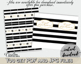Baby shower CANDY BAR decoration wrappers and labels printable with black stripes color theme glitter text, instant download - bs001