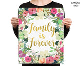 Family Forever Print, Beautiful Wall Art with Frame and Canvas options available  Decor