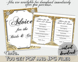 Advice For The Bride And Groom in Glittering Gold Bridal Shower Gold And Yellow Theme, wedding stationary, party stuff, party plan - JTD7P - Digital Product
