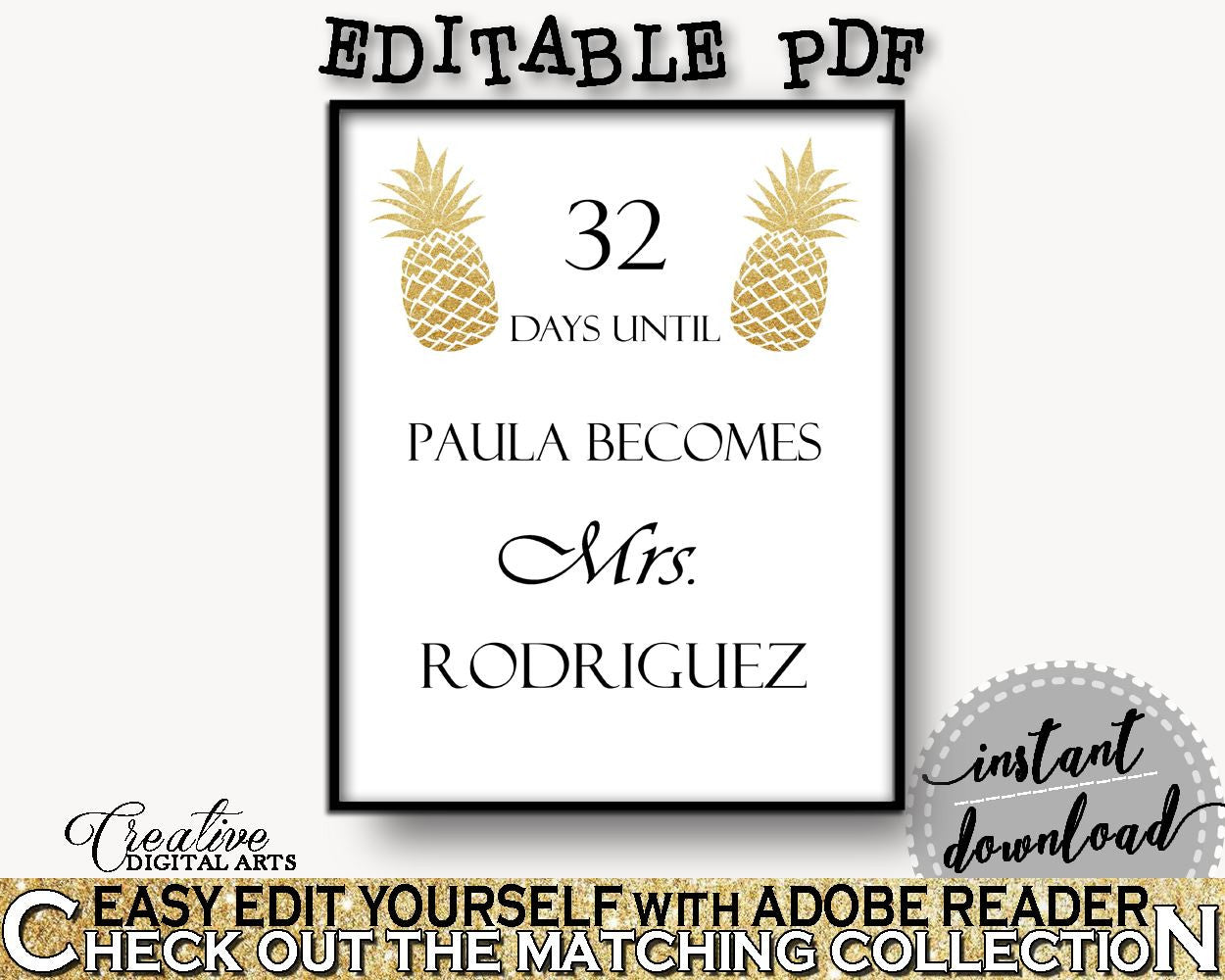 Days Until Becomes Bridal Shower Days Until Becomes Pineapple Bridal Shower Days Until Becomes Bridal Shower Pineapple Days Until 86GZU - Digital Product