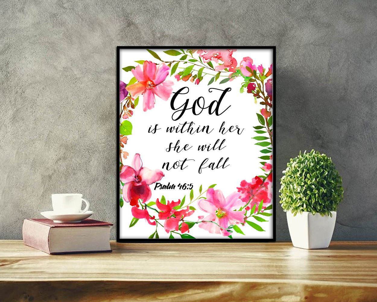 Wall Art God Is Within Her She Will Not Fall Digital Print God Is Within Her She Will Not Fall Poster Art God Is Within Her She Will Not - Digital Download