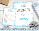 Little Lamb WISHES FOR BABY boy shower activity advice, sheep theme printable, Digital Files Jpg Pdf, instant download - fa001