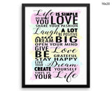 Life Print, Beautiful Wall Art with Frame and Canvas options available Inspiring Decor