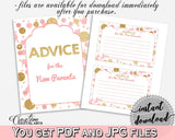 Advice Cards, Baby Shower Advice Cards, Dots Baby Shower Advice Cards, Baby Shower Dots Advice Cards Pink Gold party decor - RUK83 - Digital Product