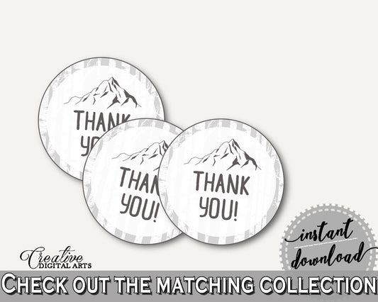 Round Tags Baby Shower Round Tags Adventure Mountain Baby Shower Round Tags Gray White Baby Shower Adventure Mountain Round Tags pdf S67CJ - Digital Product